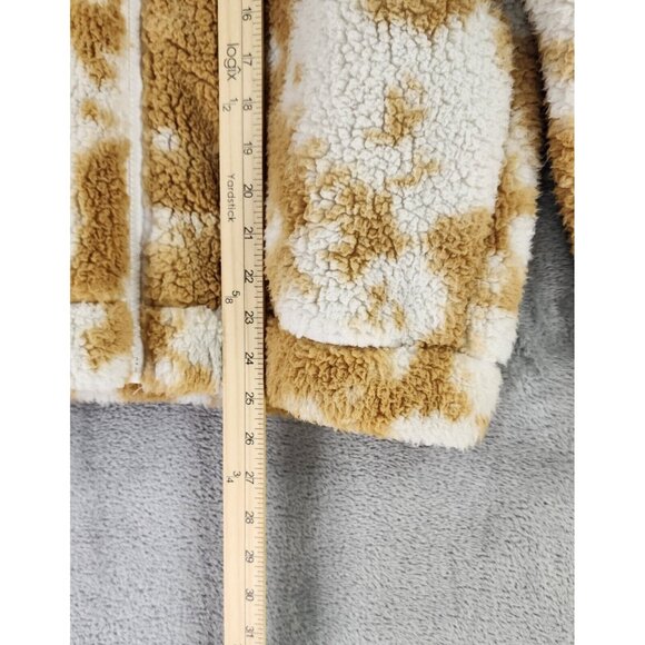 Betsy Johnson Performance Jacket Womens Medium Brown White Full Zip Faux Sherpa - Picture 6 of 12
